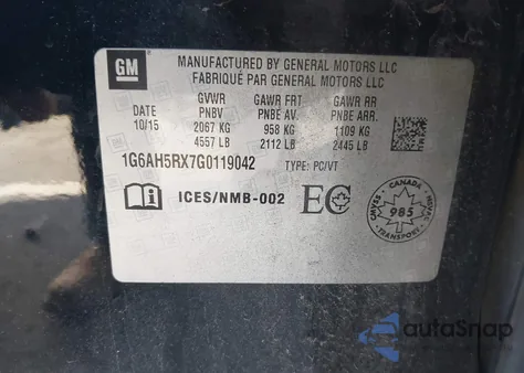 2016 Cadillac Ats Luxury Collection z USA, uszkodzony, nr VIN 1G6AH5RX7G0119042